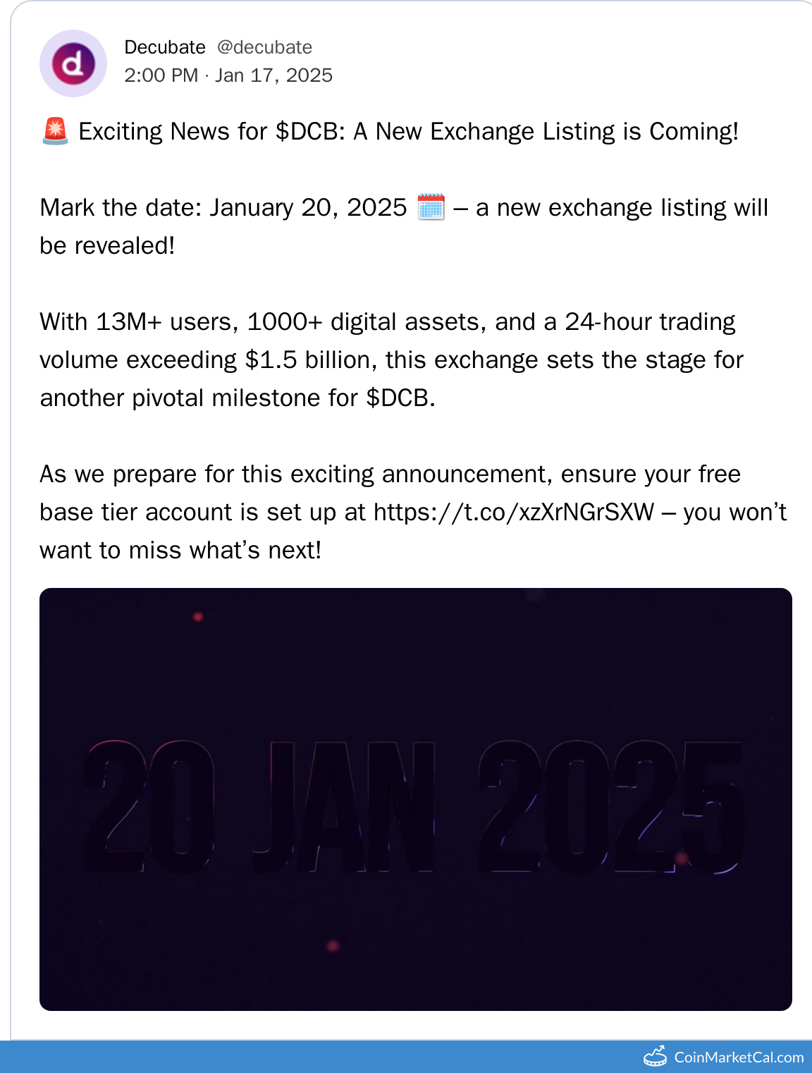 New Exchange Listing