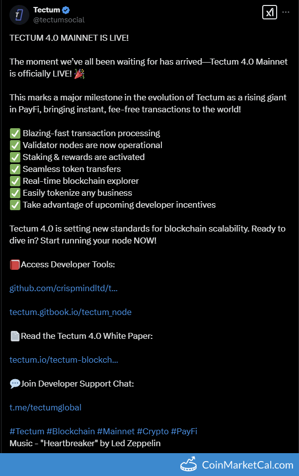 Tectum 4.0 Mainnet