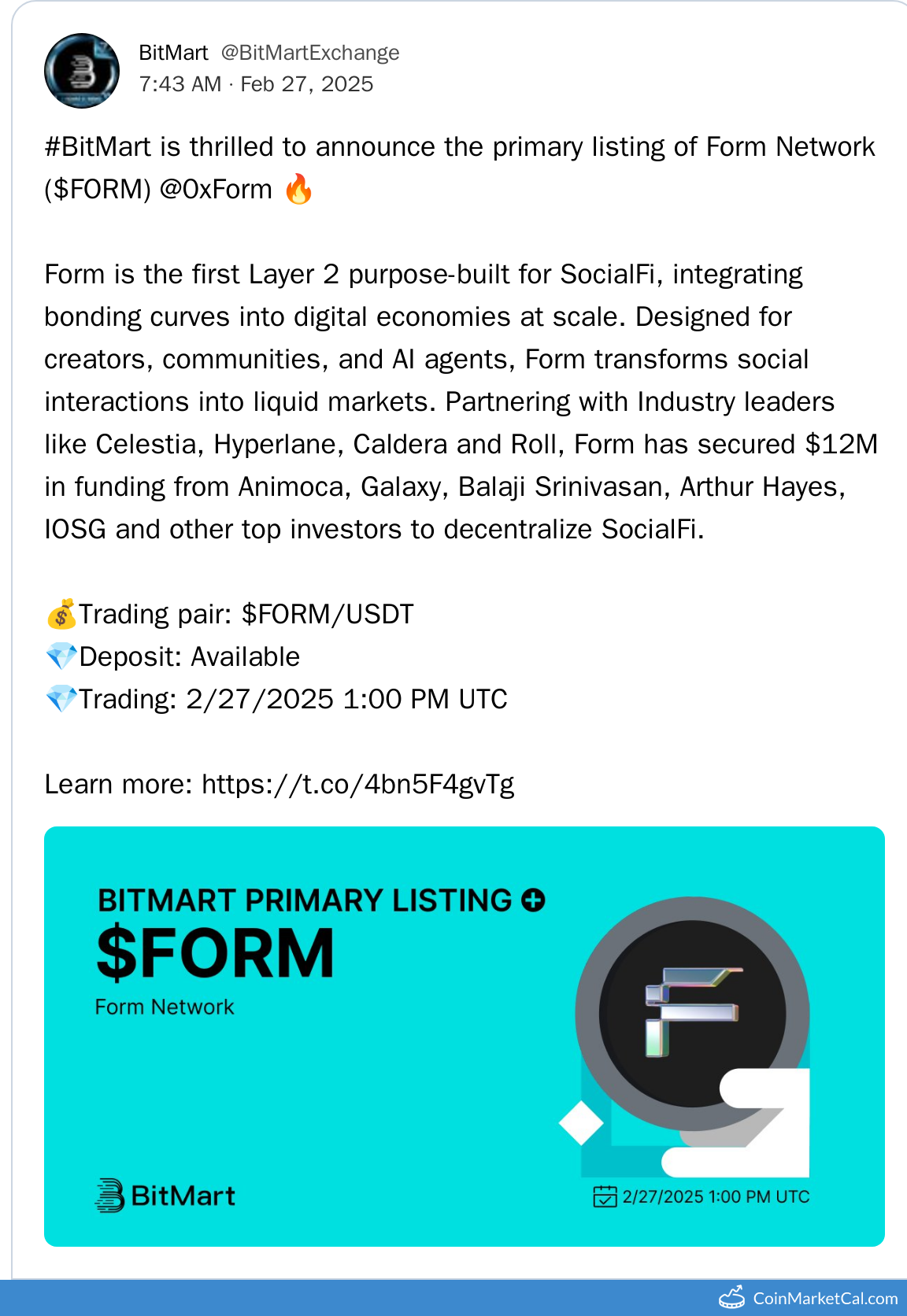 BitMart Listing
