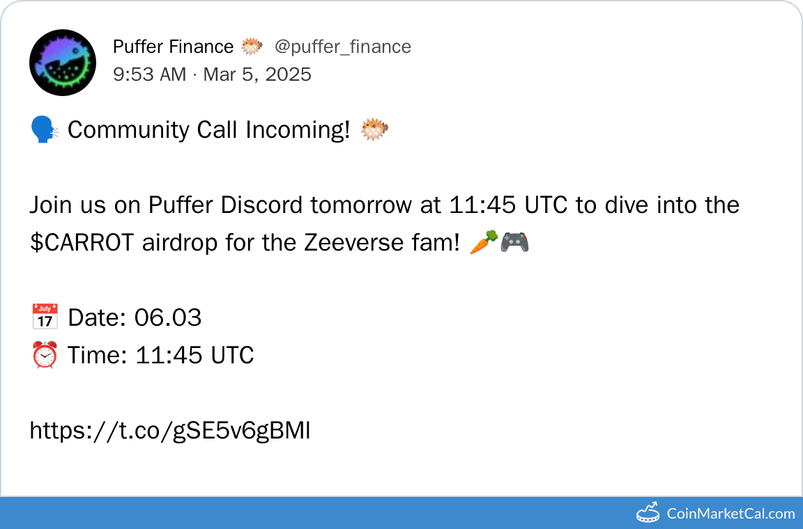 Puffer Community Call