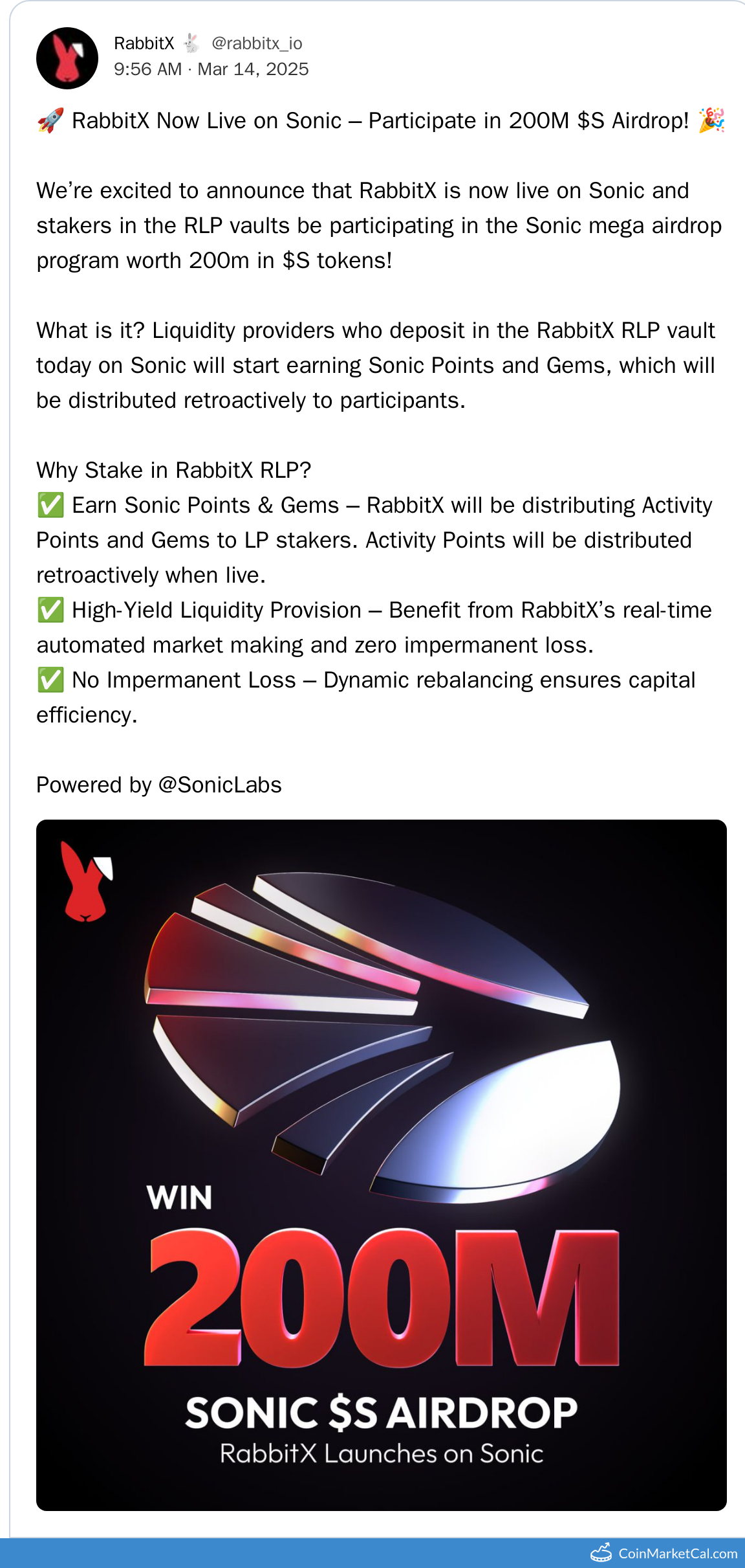 RabbitX on Sonic