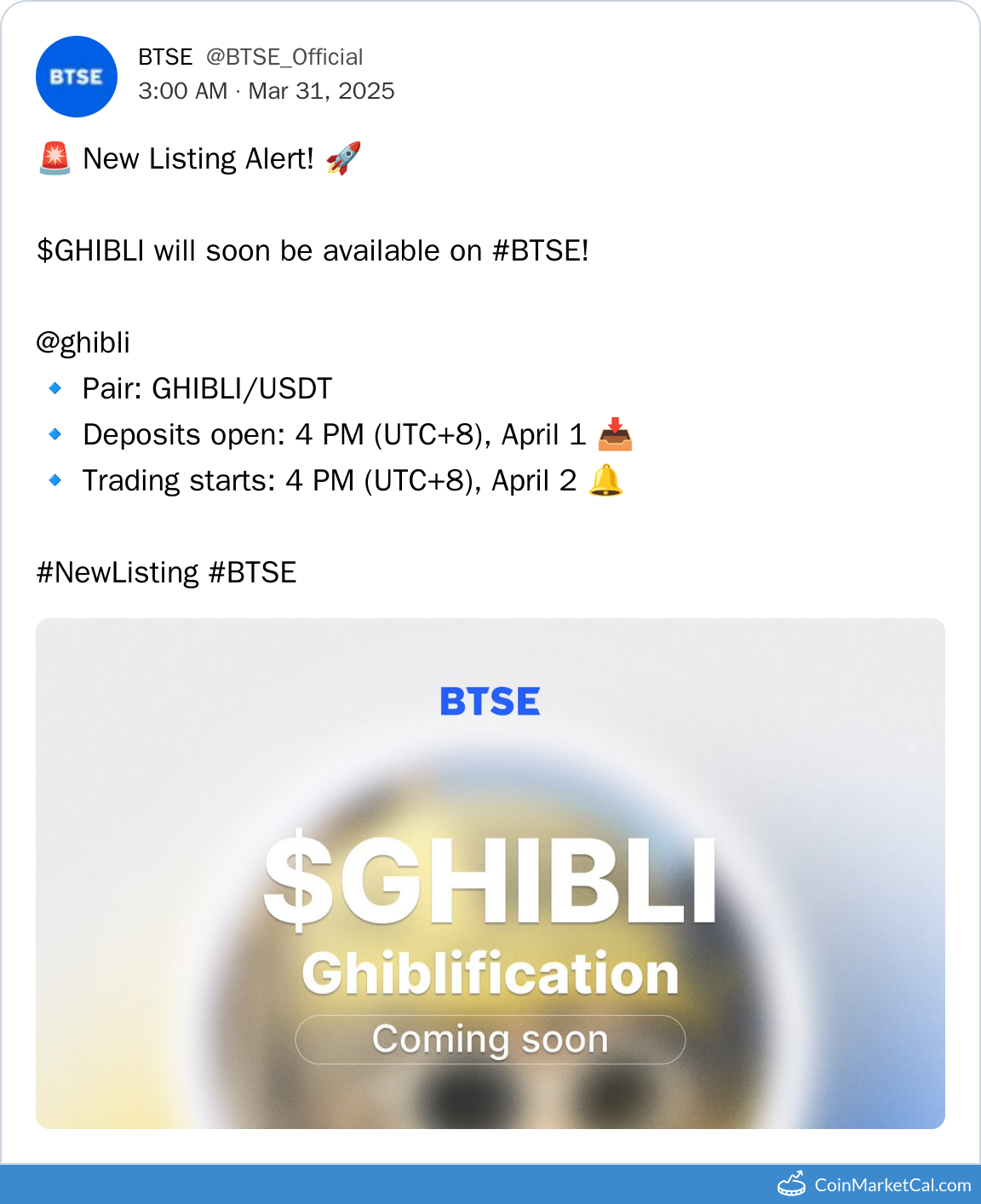 BTSE Listing