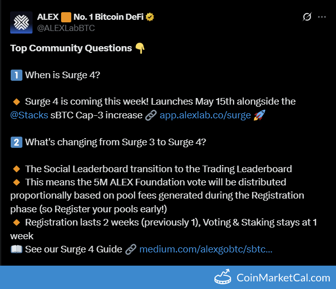 Surge 4 Announcements