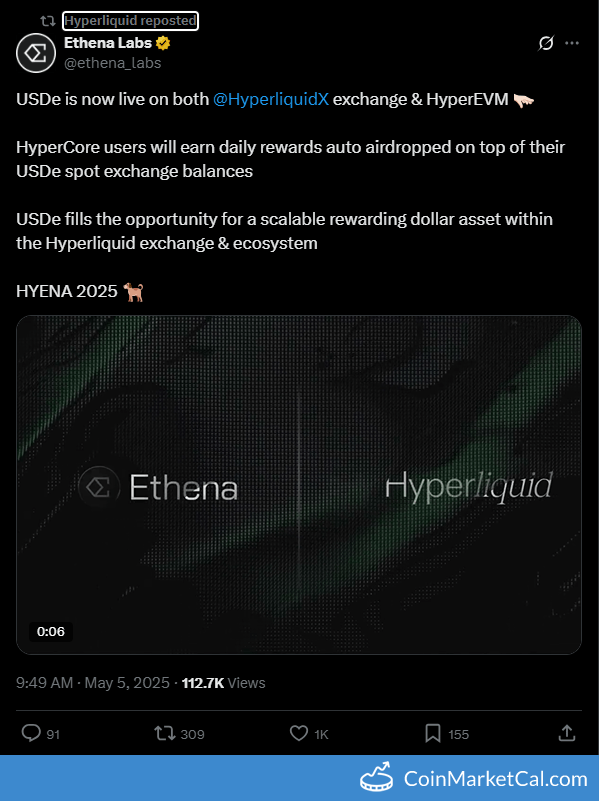 USDe Live On HyperEVM