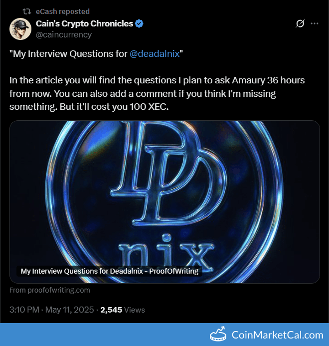 AMA with @CainCurrency