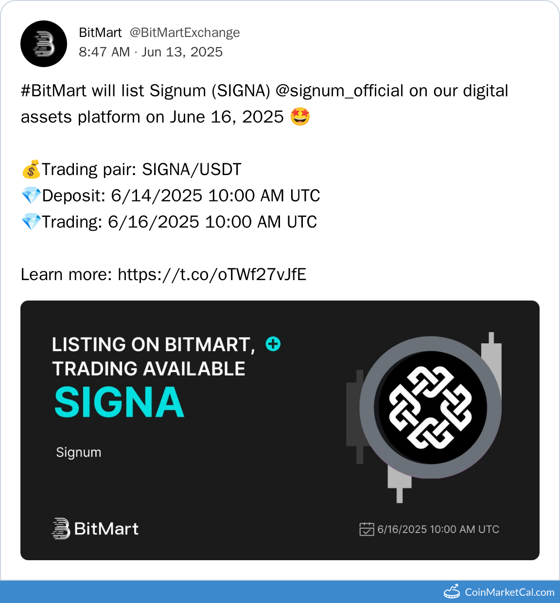 BitMart Listing