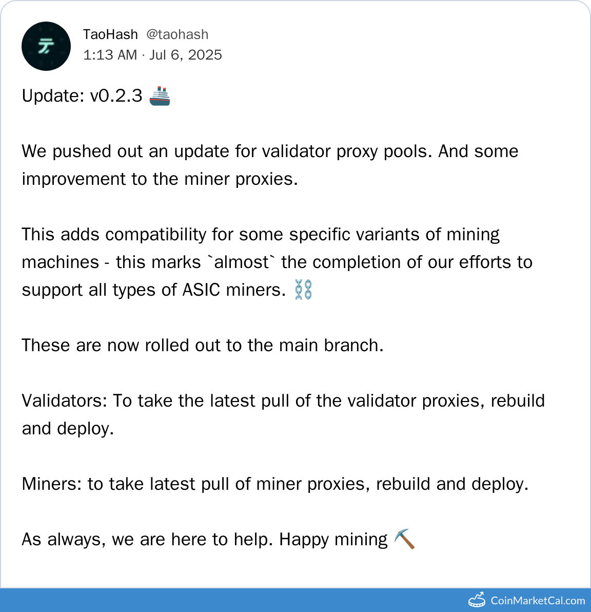 V0.2.3 Validator Update