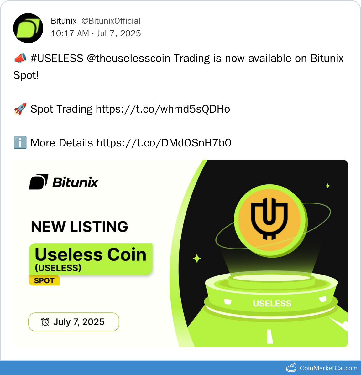 Bitunix Listing