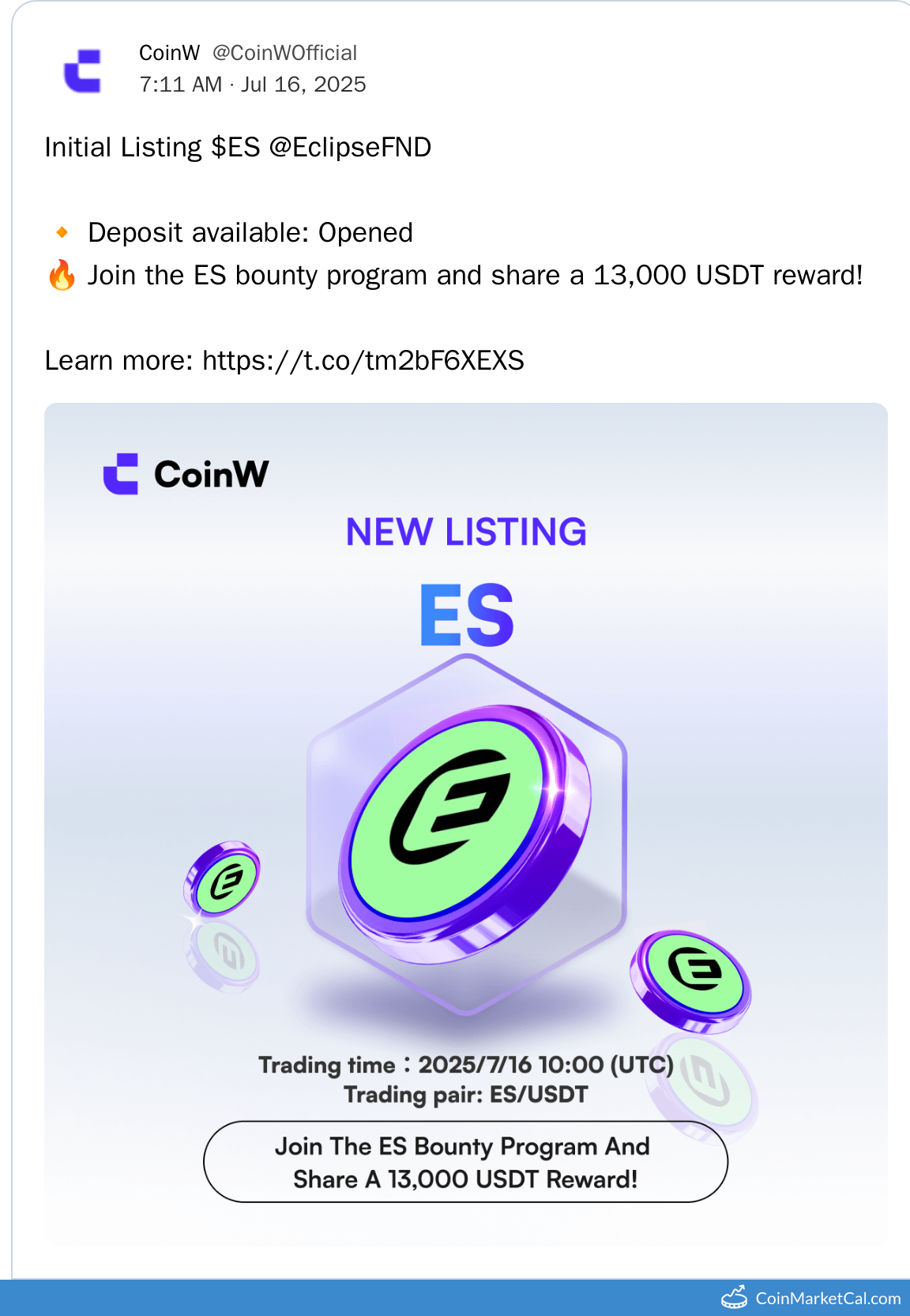 CoinW Listing
