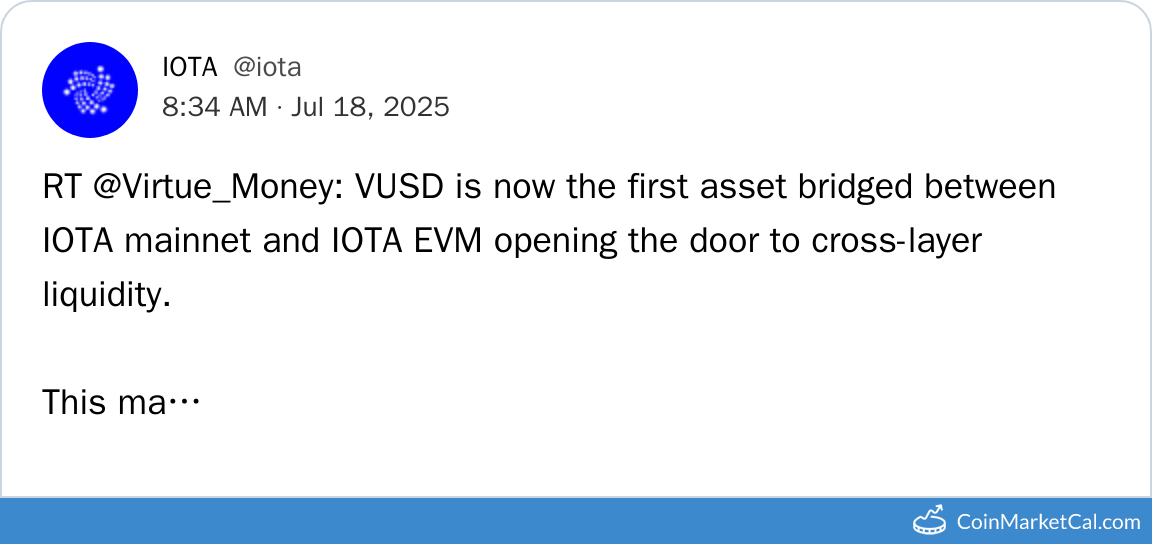 VUSD Bridged on IOTA
