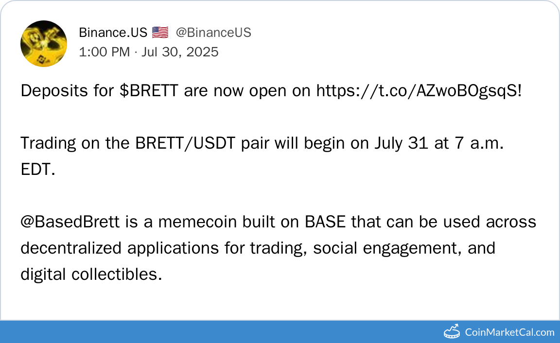 Binance.US Listing