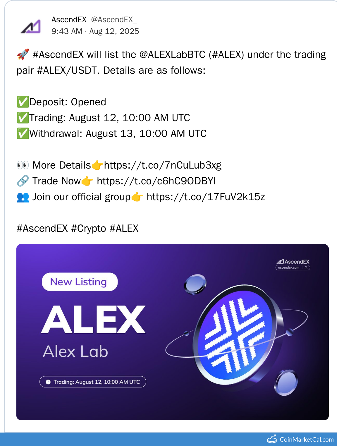 AscendEX Listing