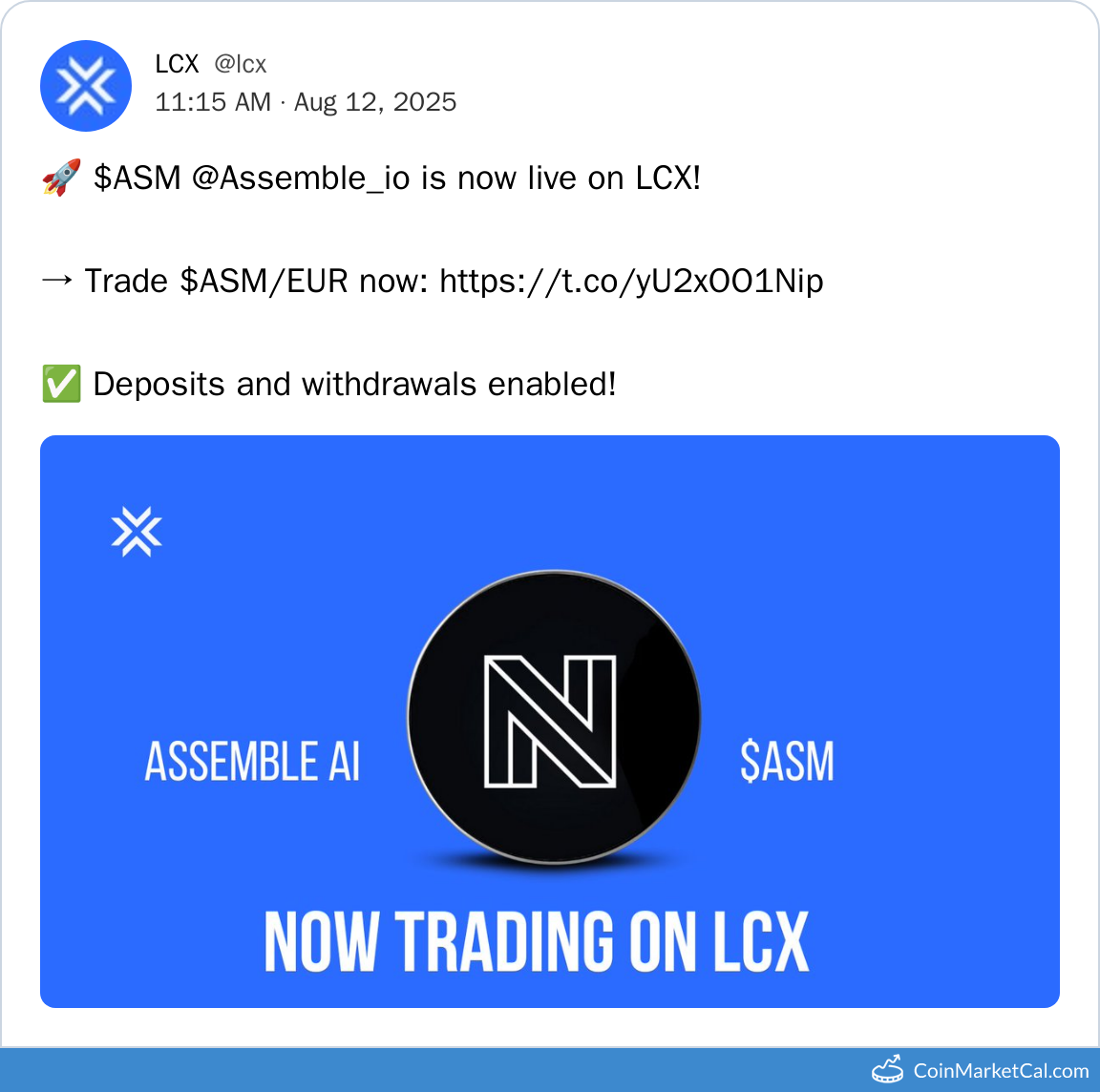 LCX Listing