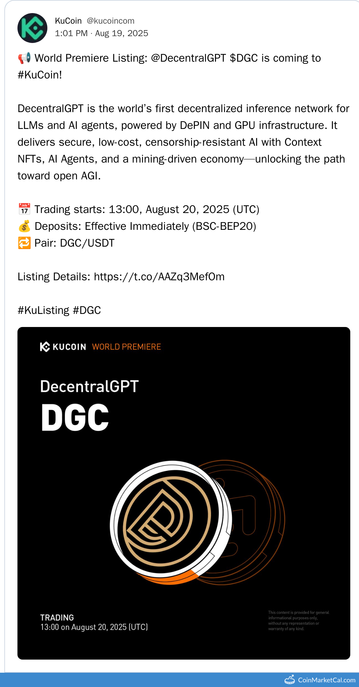 KuCoin Listing