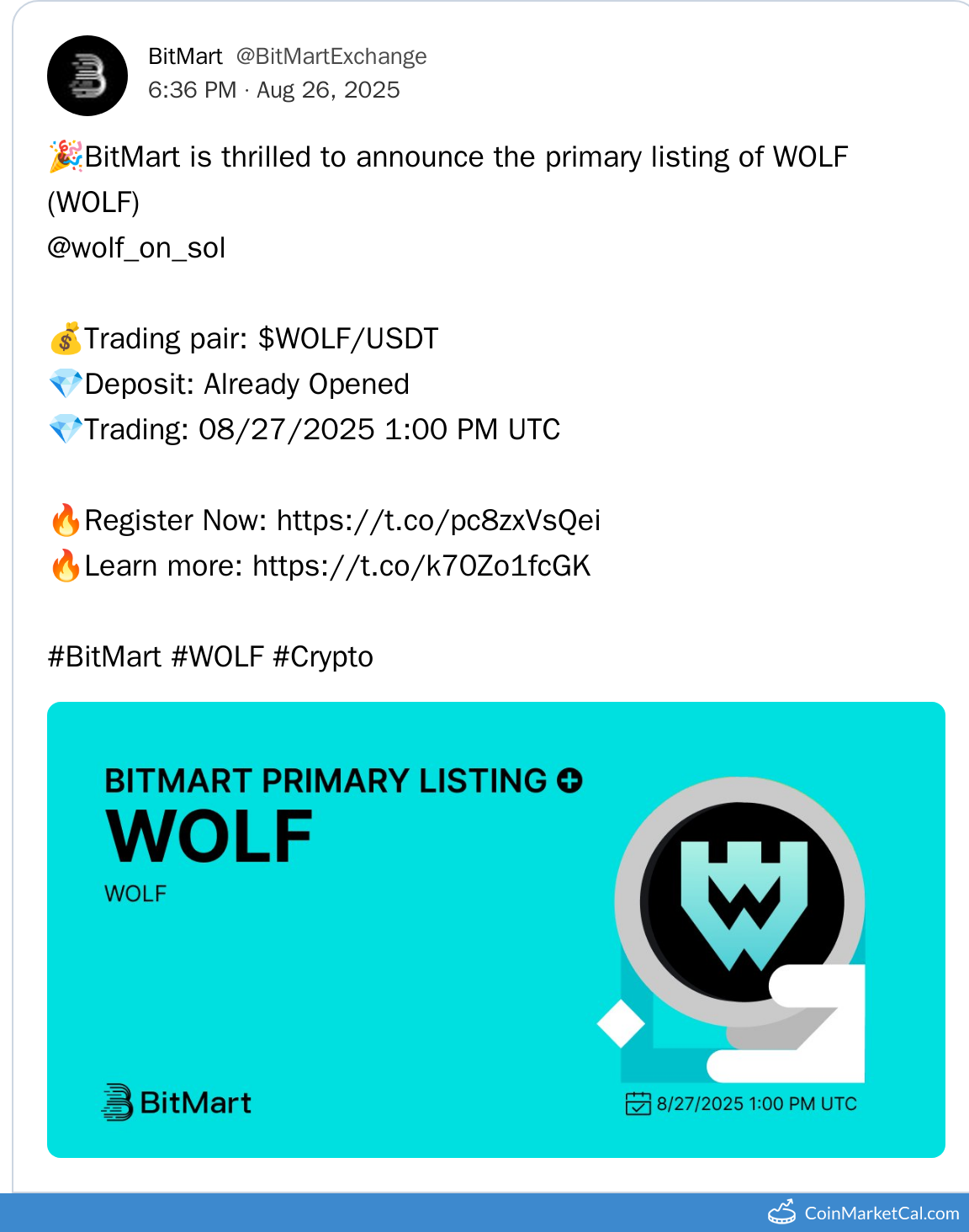 BitMart Listing