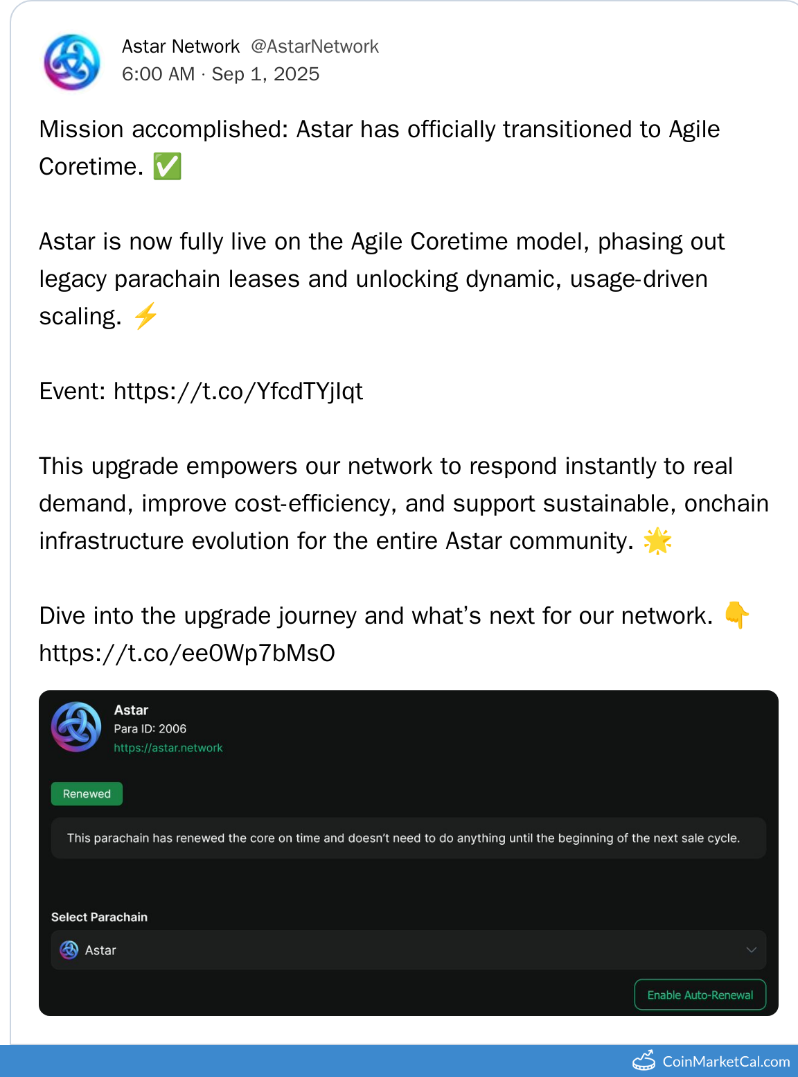 Agile Coretime Launch