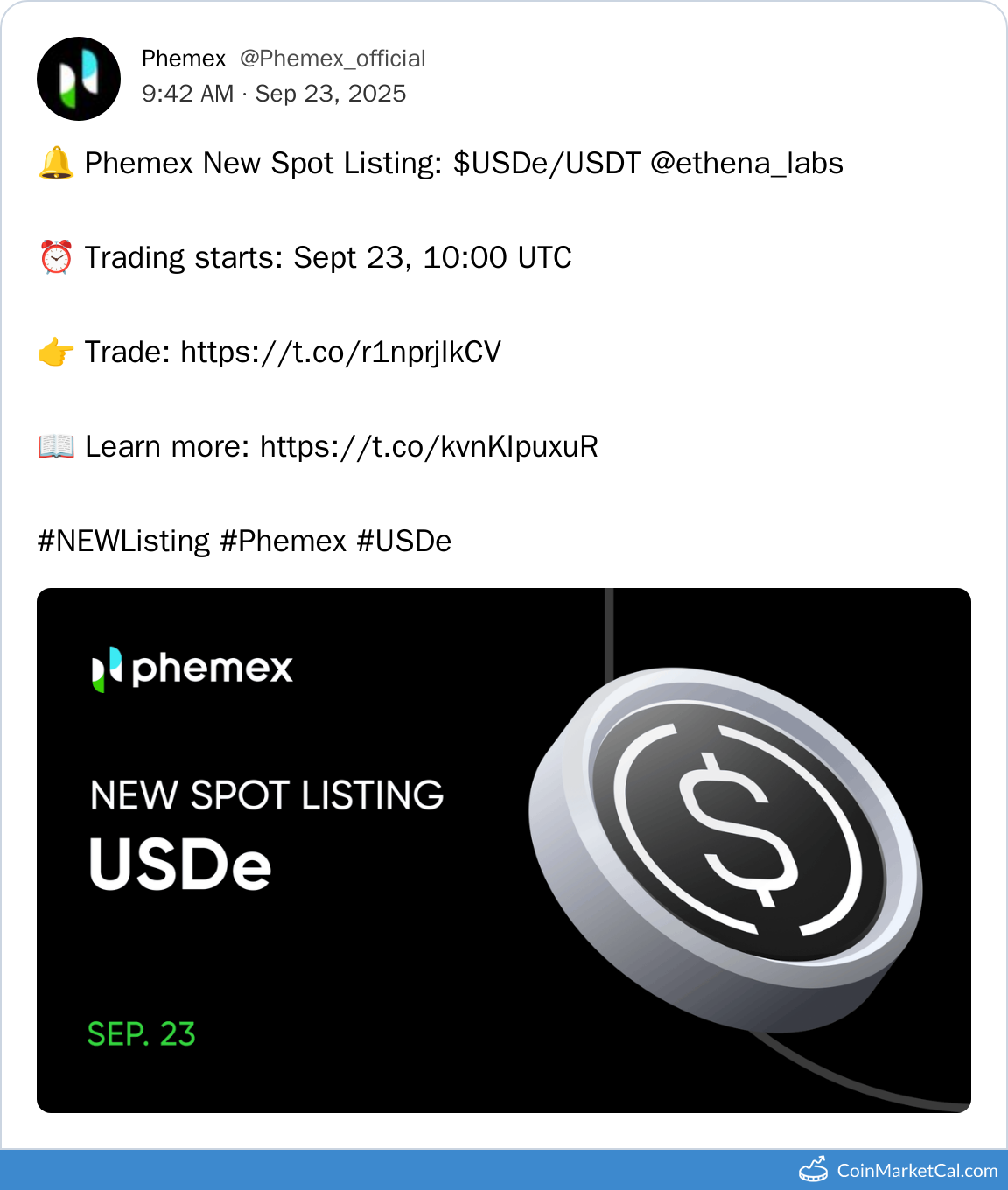 Phemex Listing