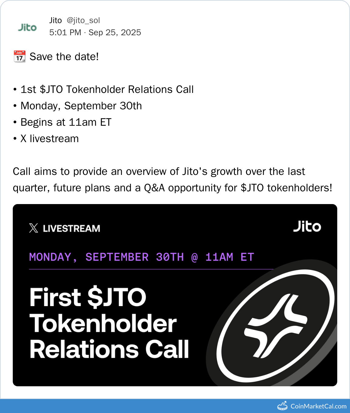 Tokenholder Relations Call