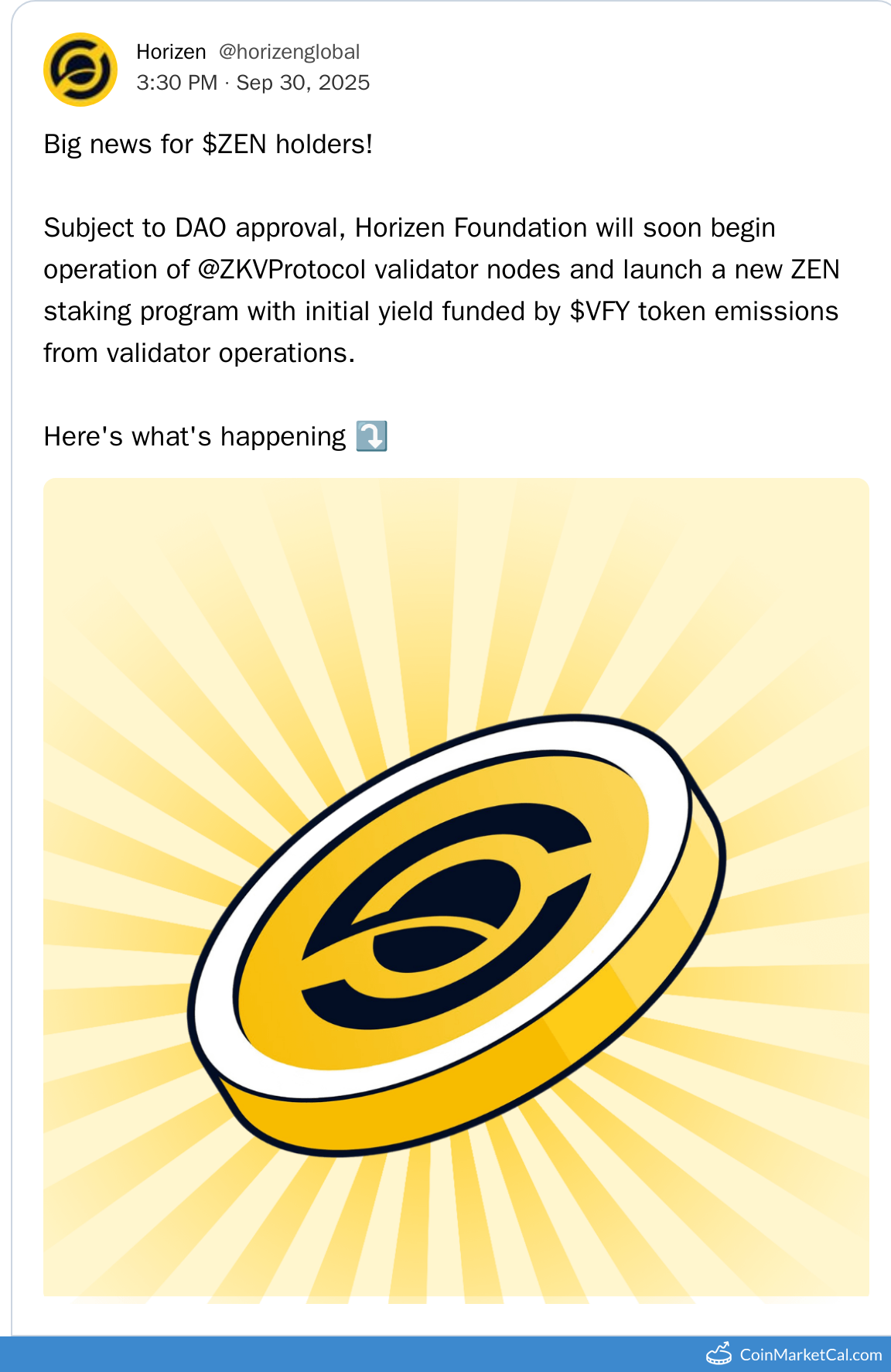 ZEN Staking Program ANN