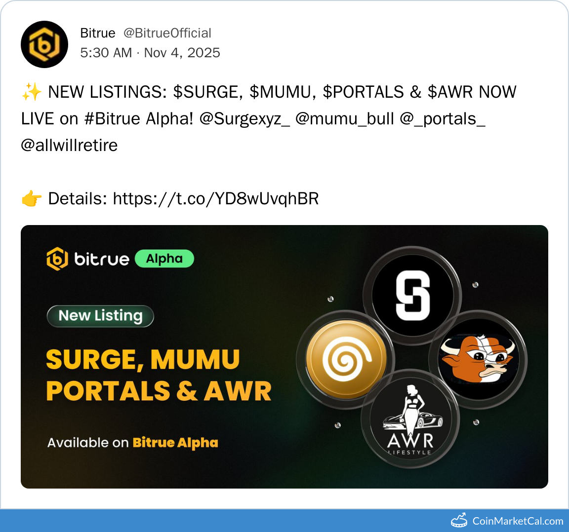 Bitrue Alpha Listing