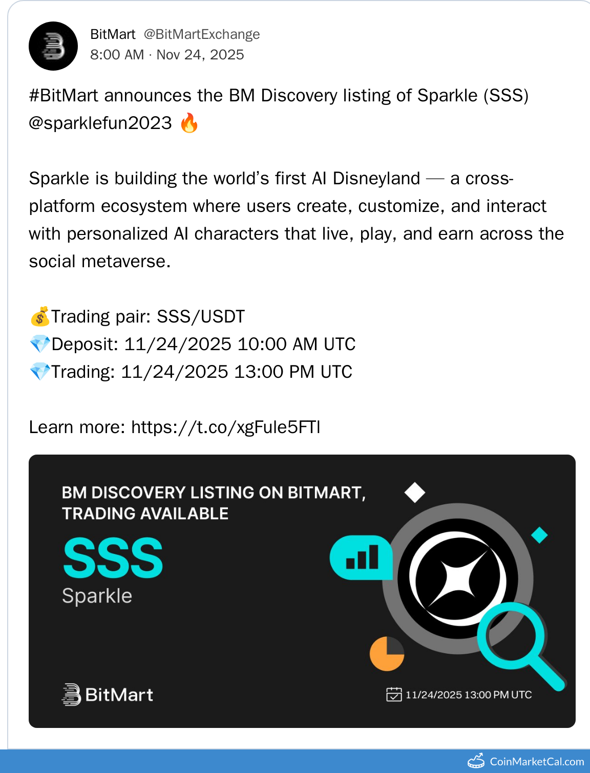 BitMart Listing