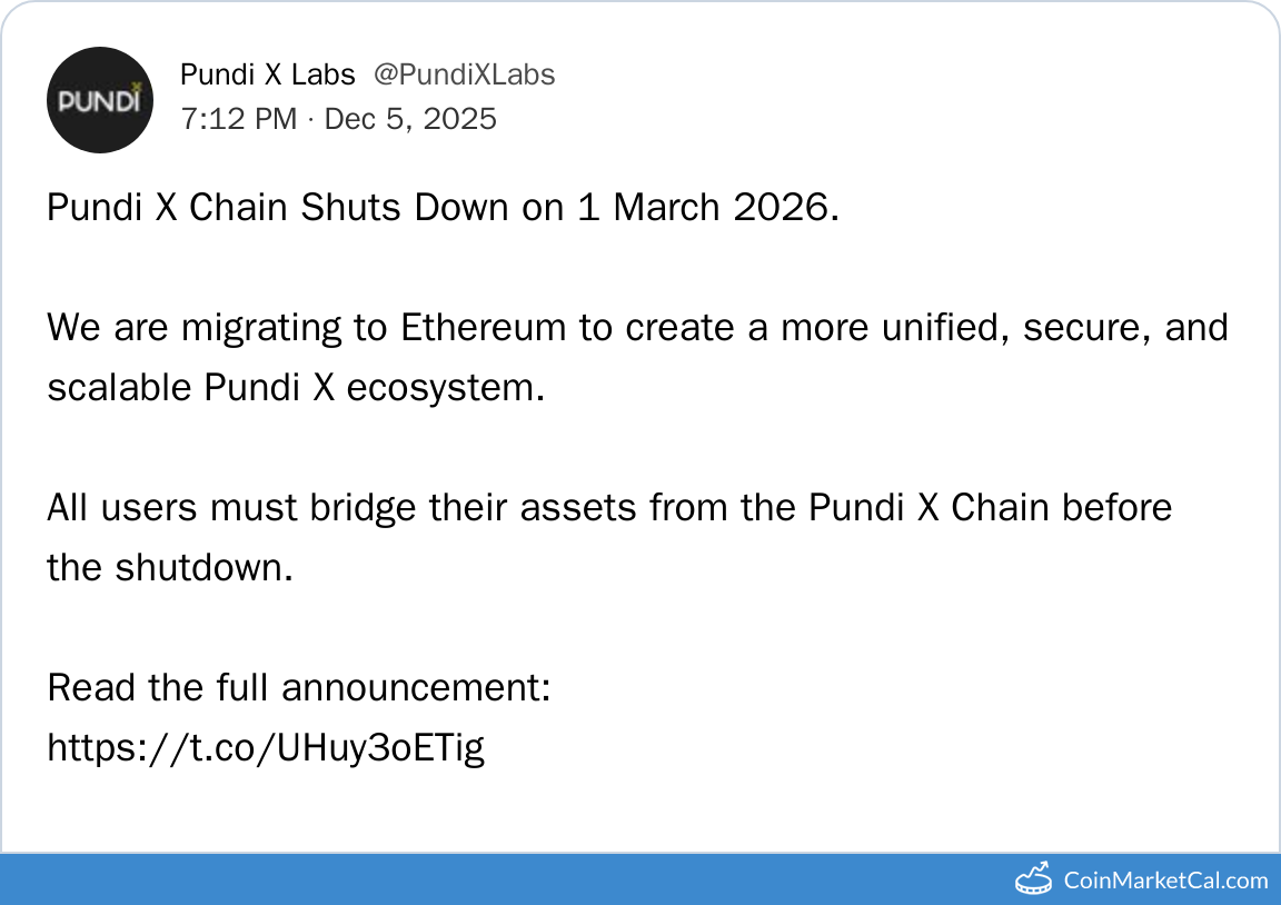 Pundi X Chain Shutdown