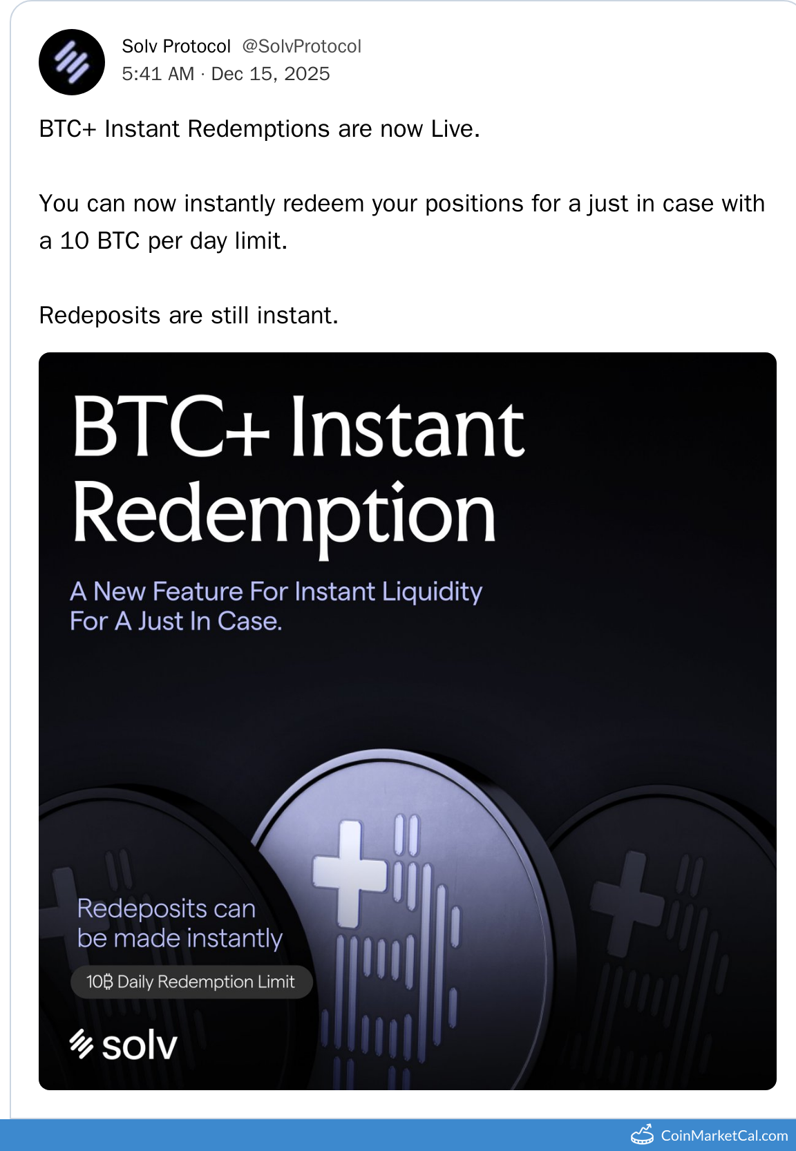 BTC+ Instant Redemptions