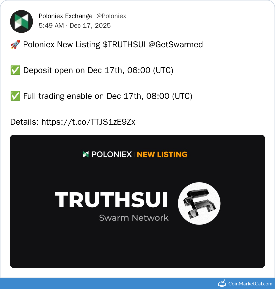 Poloniex Listing