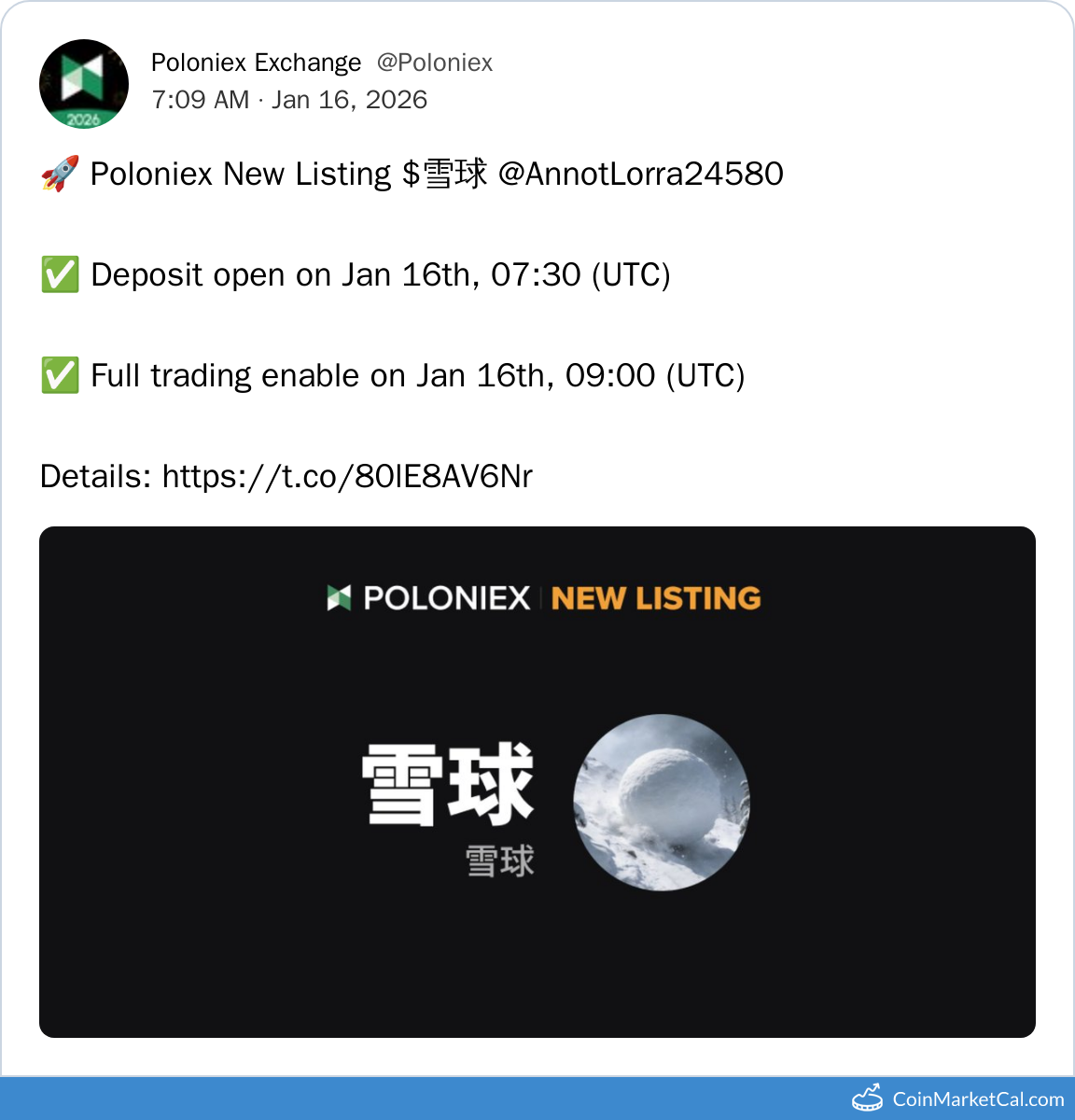 Poloniex Listing