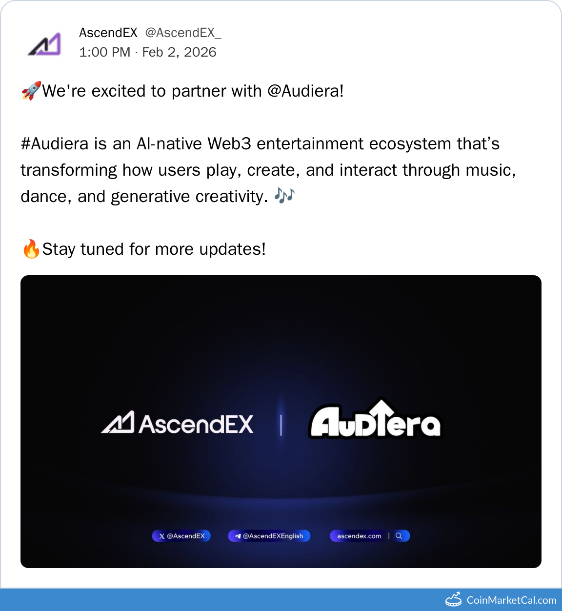 Audiera & AscendEX