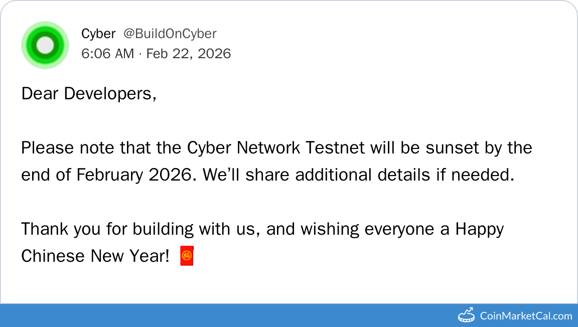 Testnet Sunset
