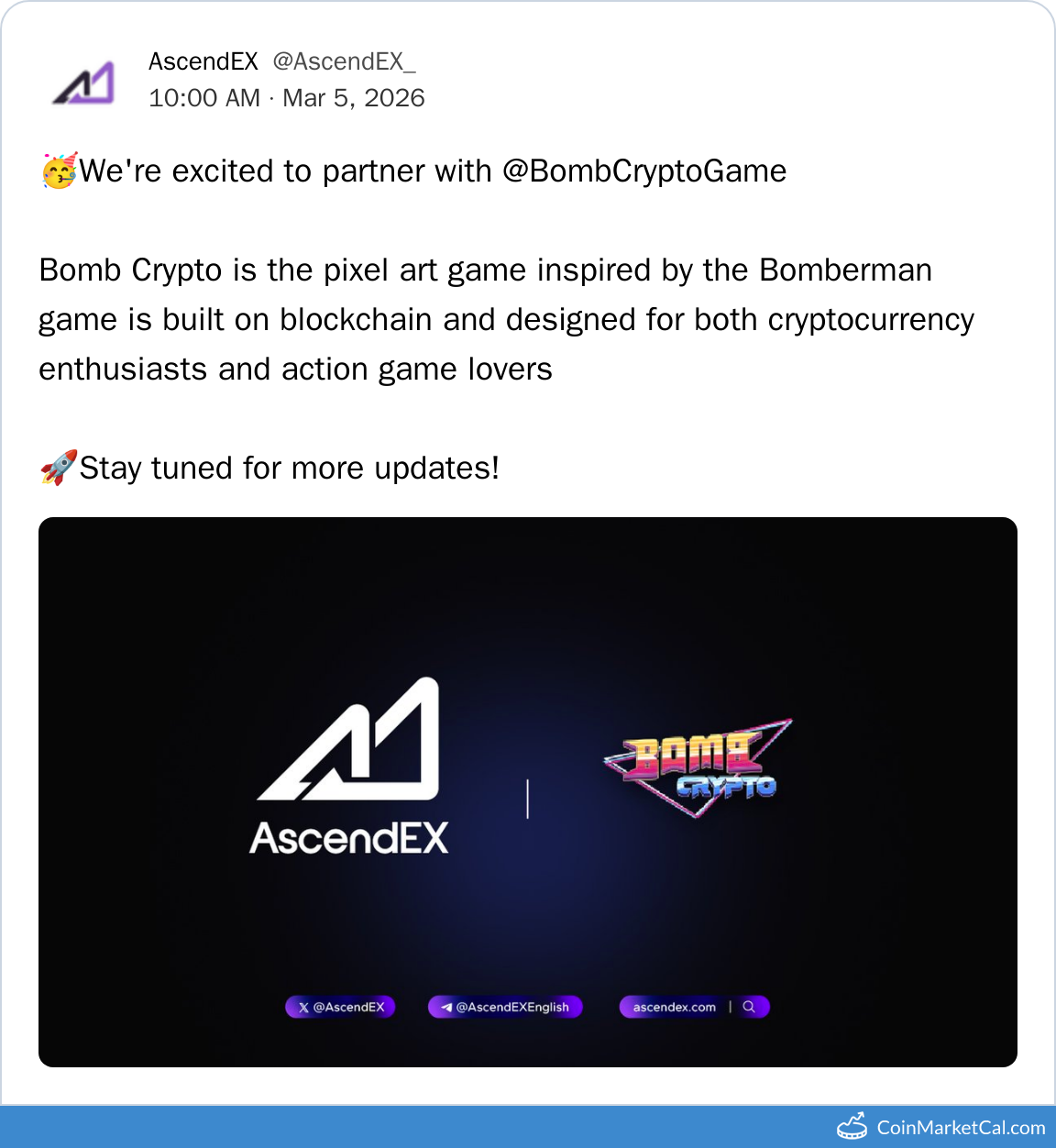 Bomb Crypto & Ascendex