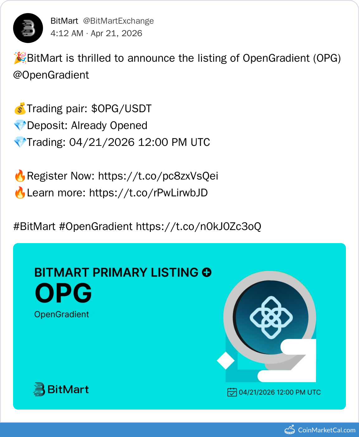 BitMart Listing