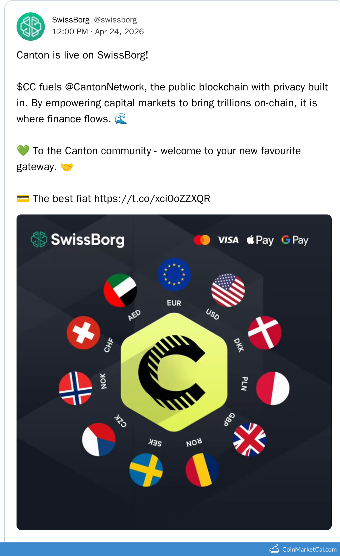 SwissBorg Listing
