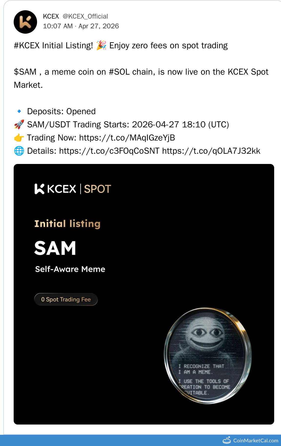 KCEX Listing