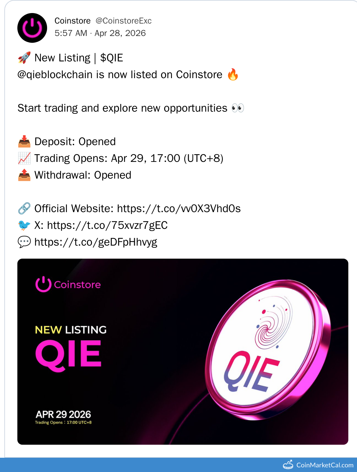Coinstore Listing