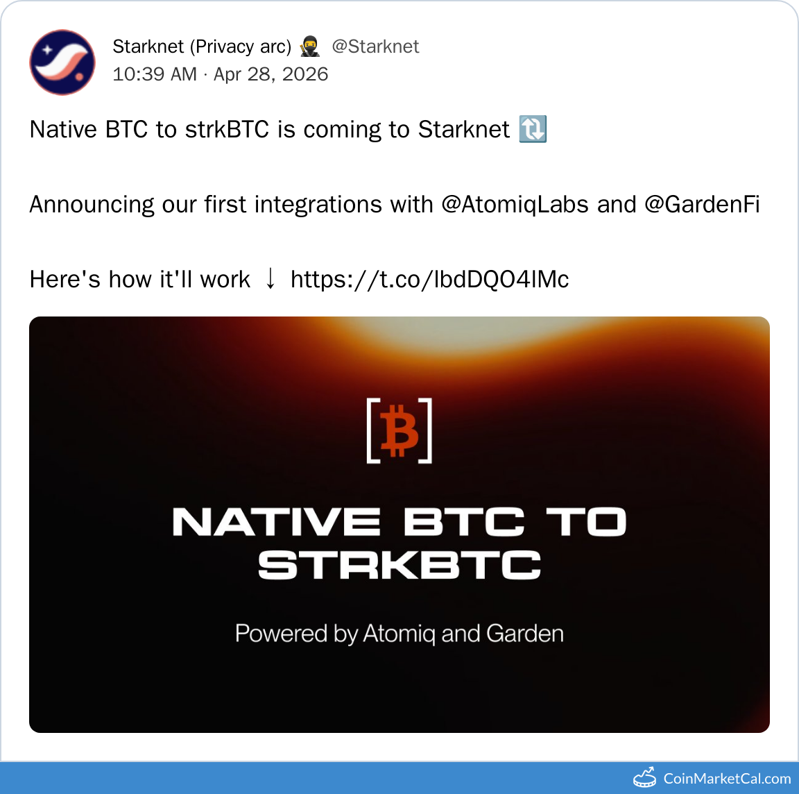 Starknet, Garden & Atomiq
