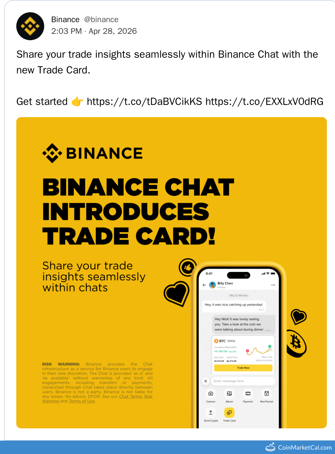 Chat Trade Card