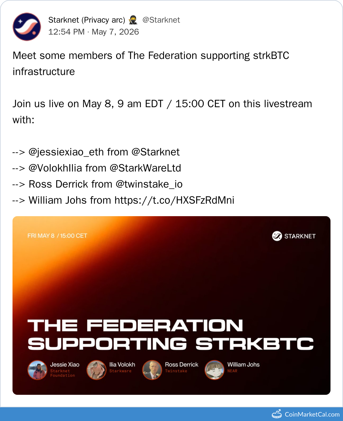 StrkBTC Federation Stream