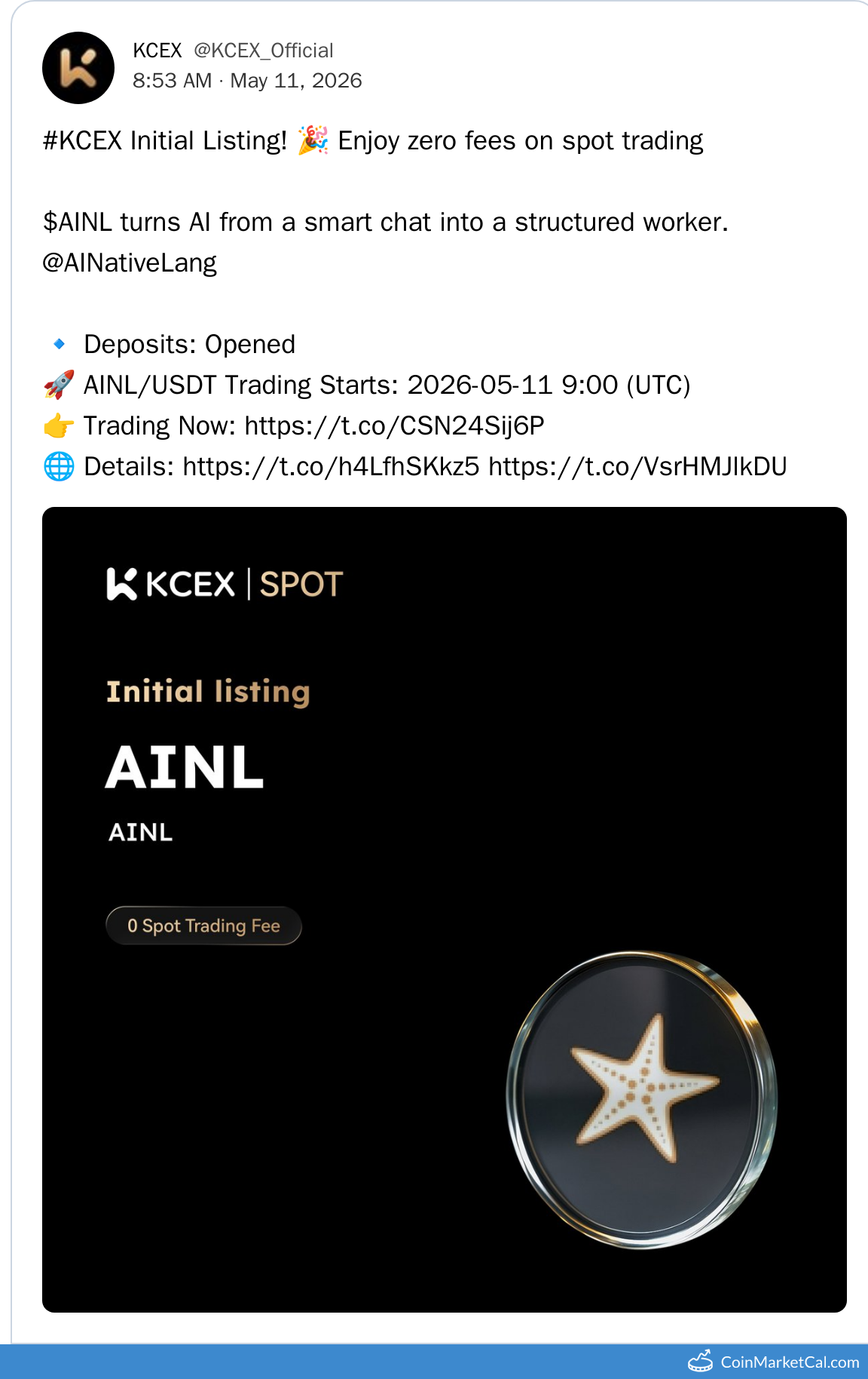 KCEX Listing