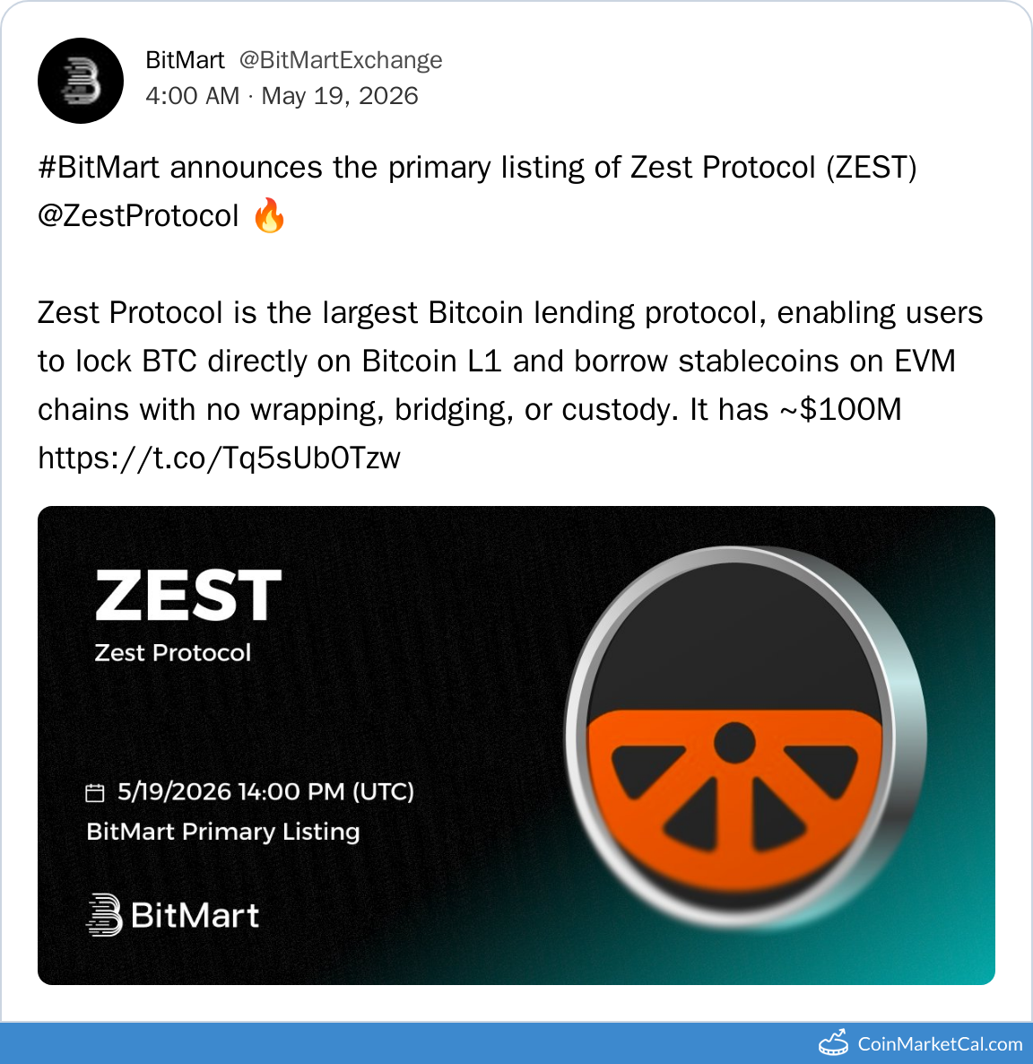 BitMart Listing