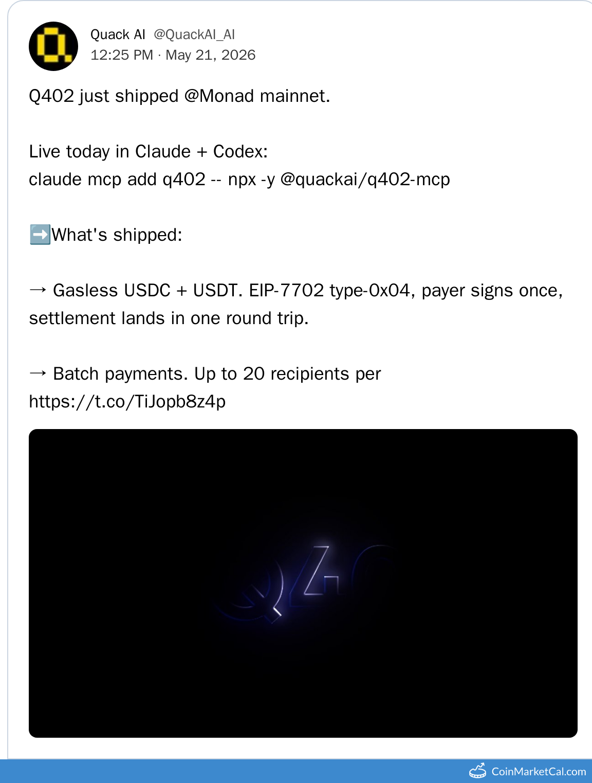 Q402 Monad Support