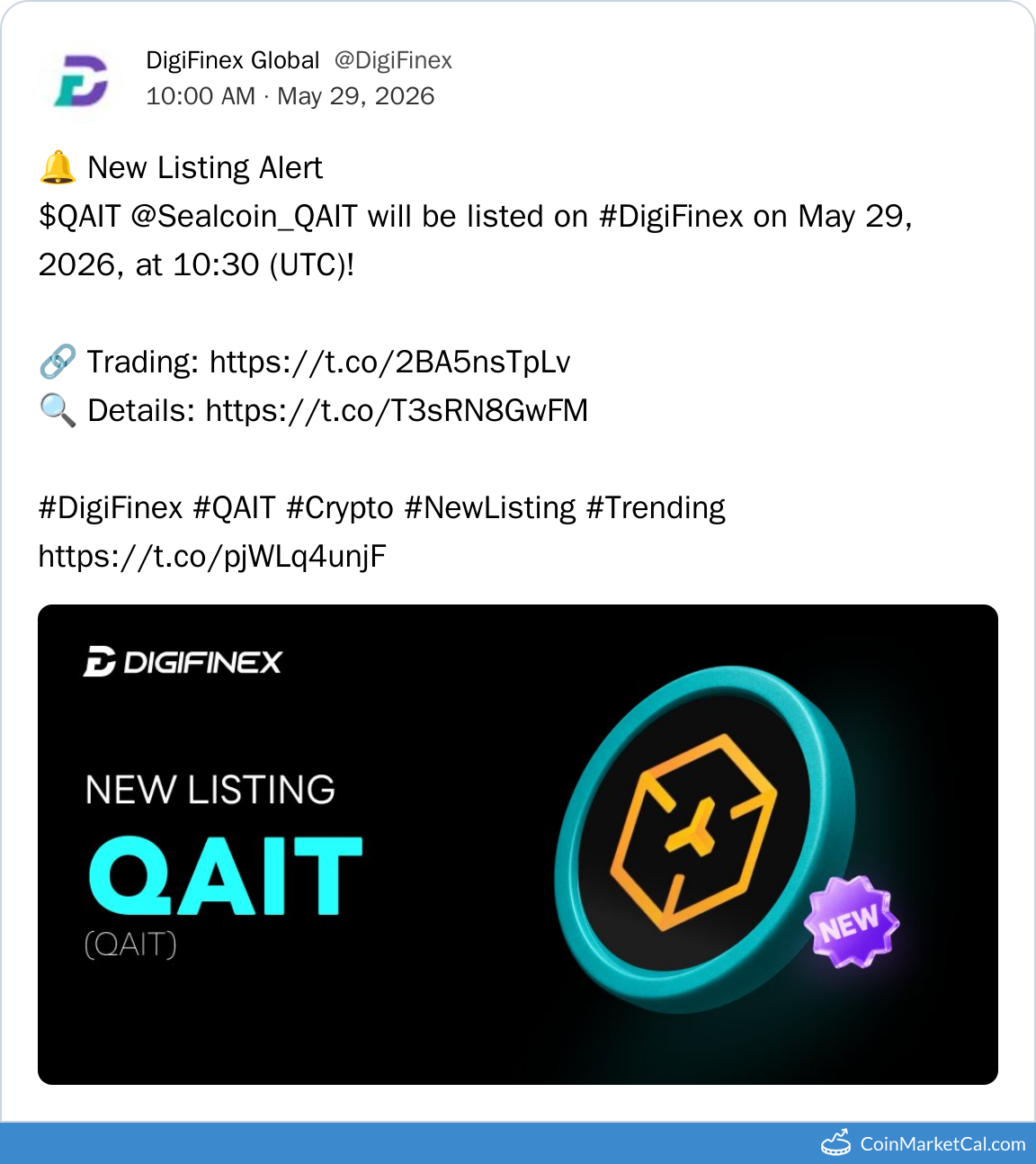 DigiFinex Listing