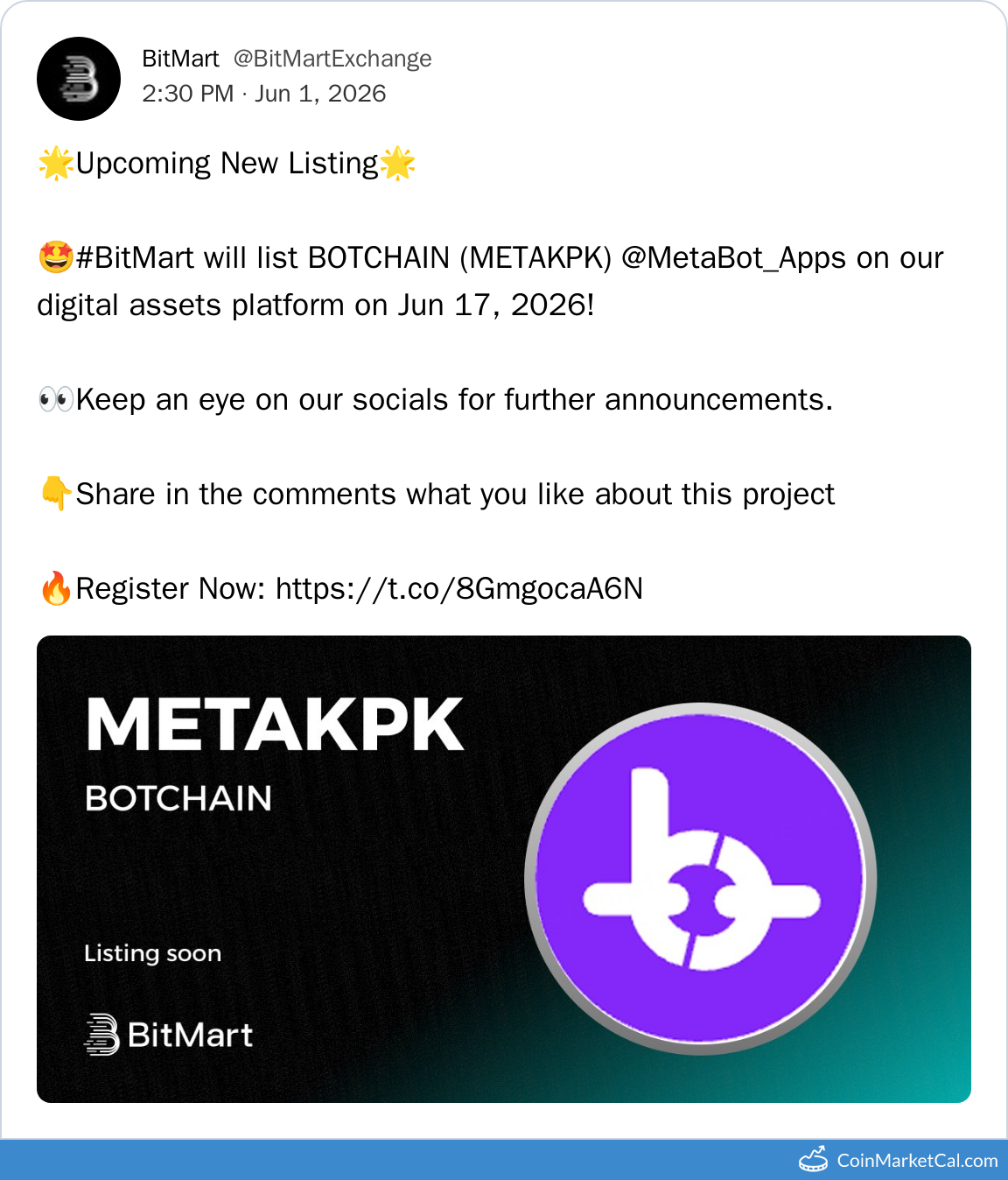BitMart Listing
