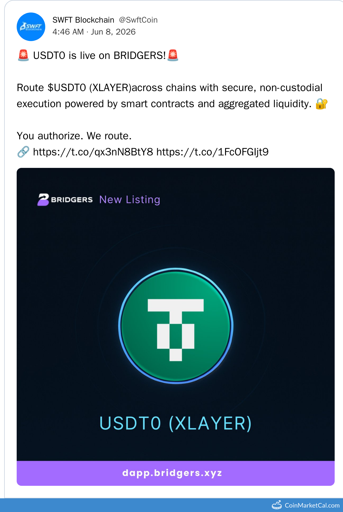 USDT0 on Bridgers