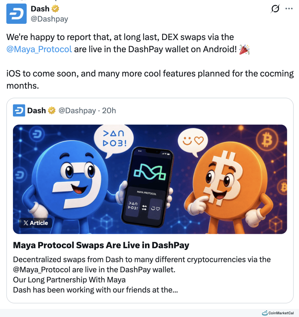 Maya Swaps in DashPay